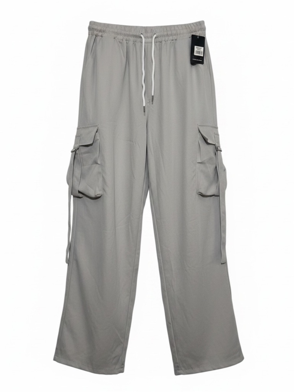 Lightweight Wide Leg Cargo Pants with Cargo Strap Light Khaki